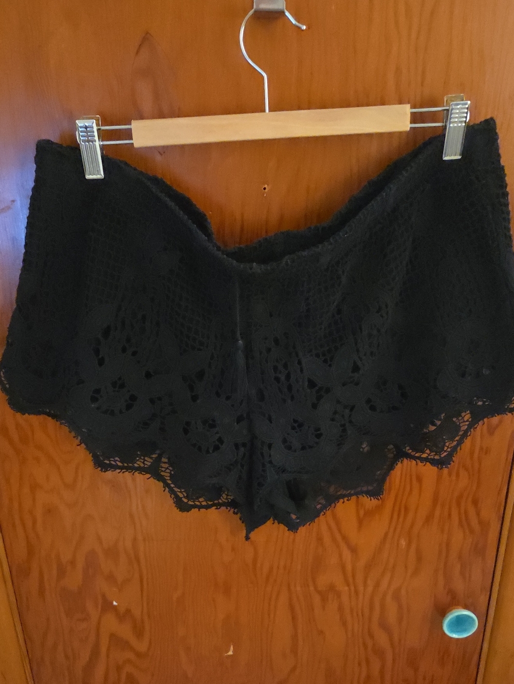 Express Black Crochet Lace Shorts
